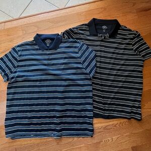 2 ST JOHNS NAY Striped Polo Shirt Set - Black and Blue